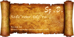 Szünder Dóra névjegykártya