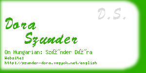 dora szunder business card